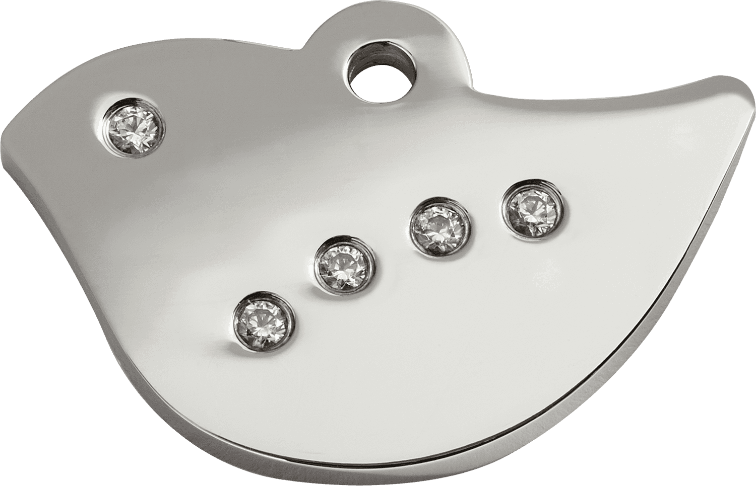 Red Dingo Swarovski crystal bird-shaped pet ID tag set with a line of crystals