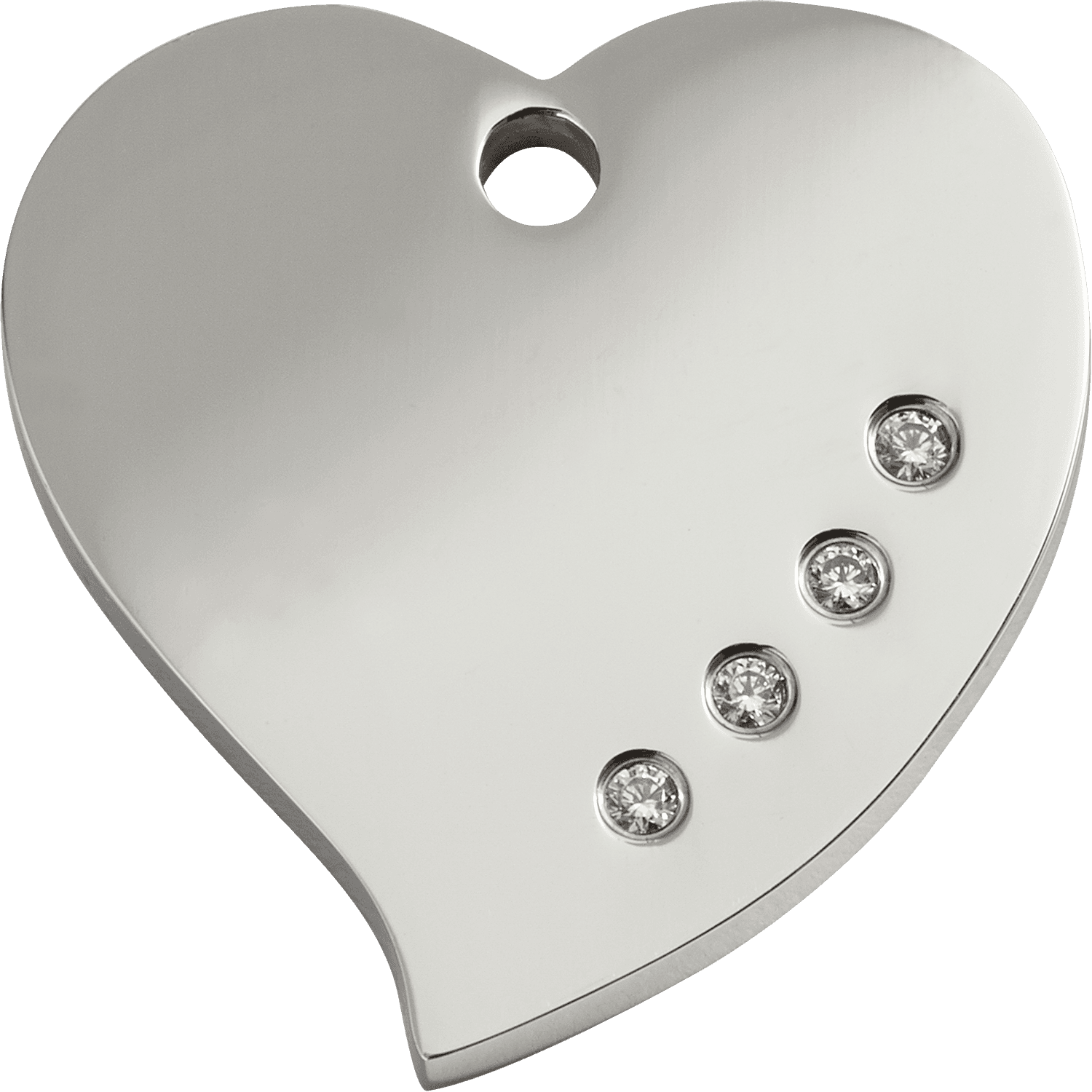 Red Dingo Swarovski crystal heart pet ID tag set with a line of crystals