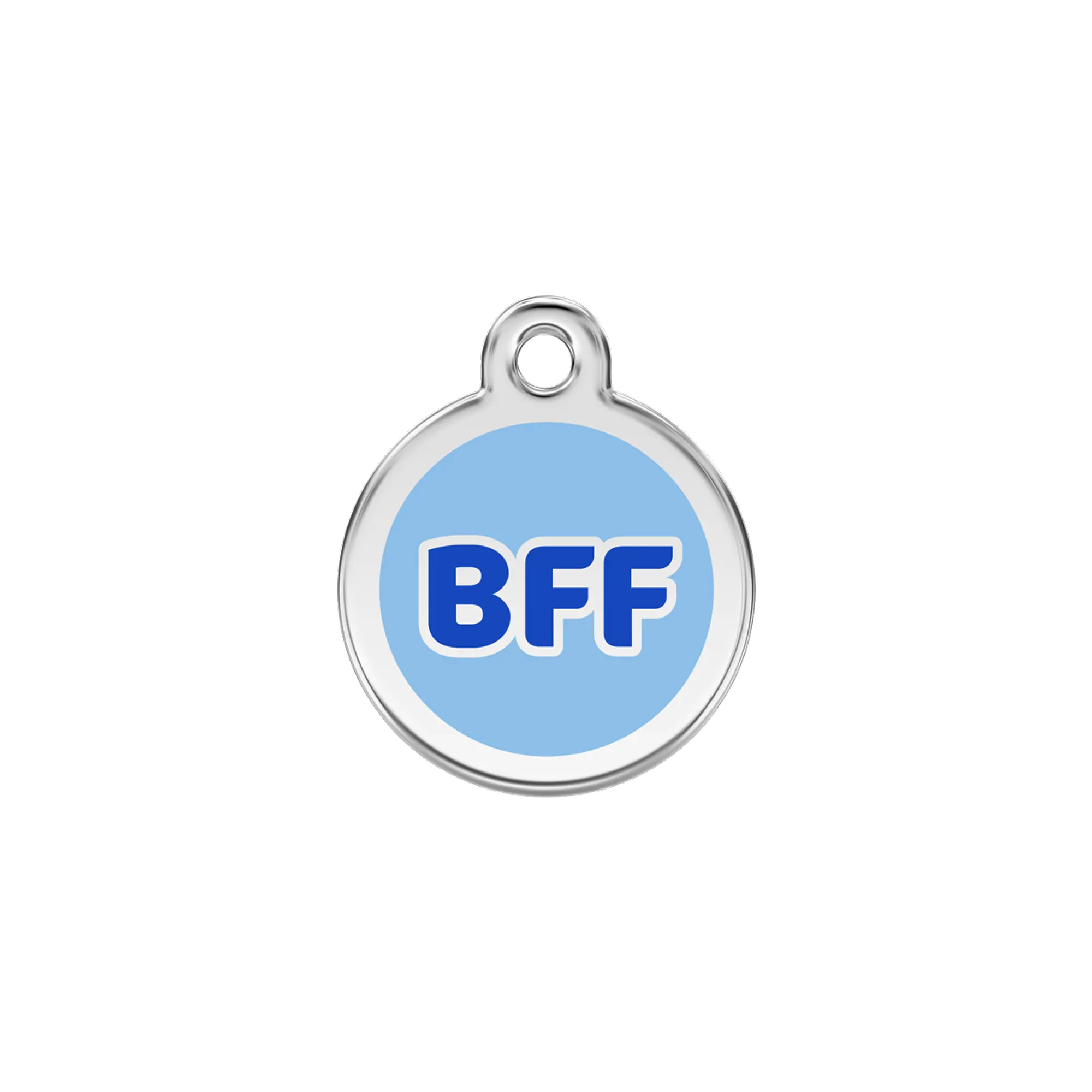 BFF Light Blue Enamel & Stainless Steel pet ID tag