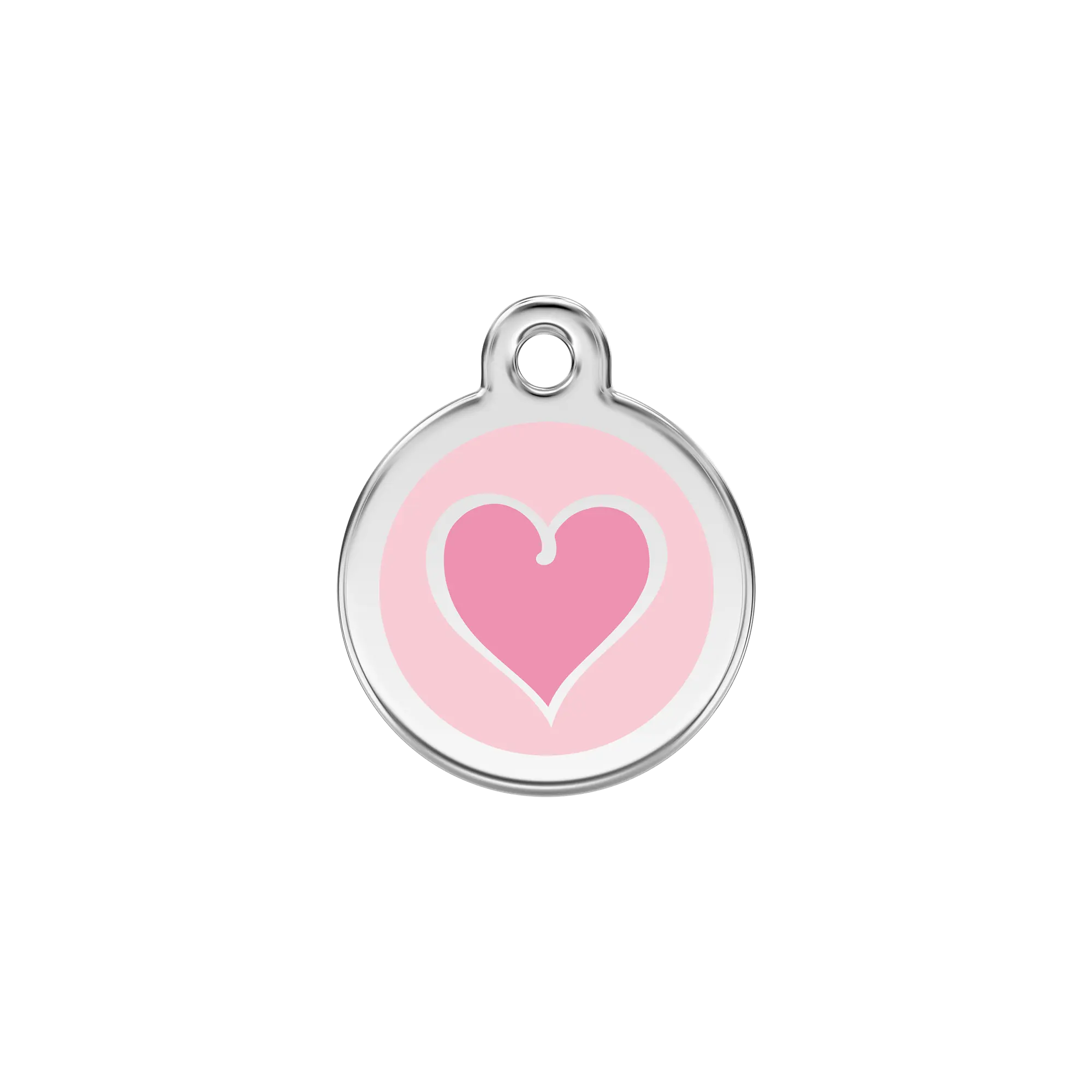 Coloured Heart Pink pet ID tag