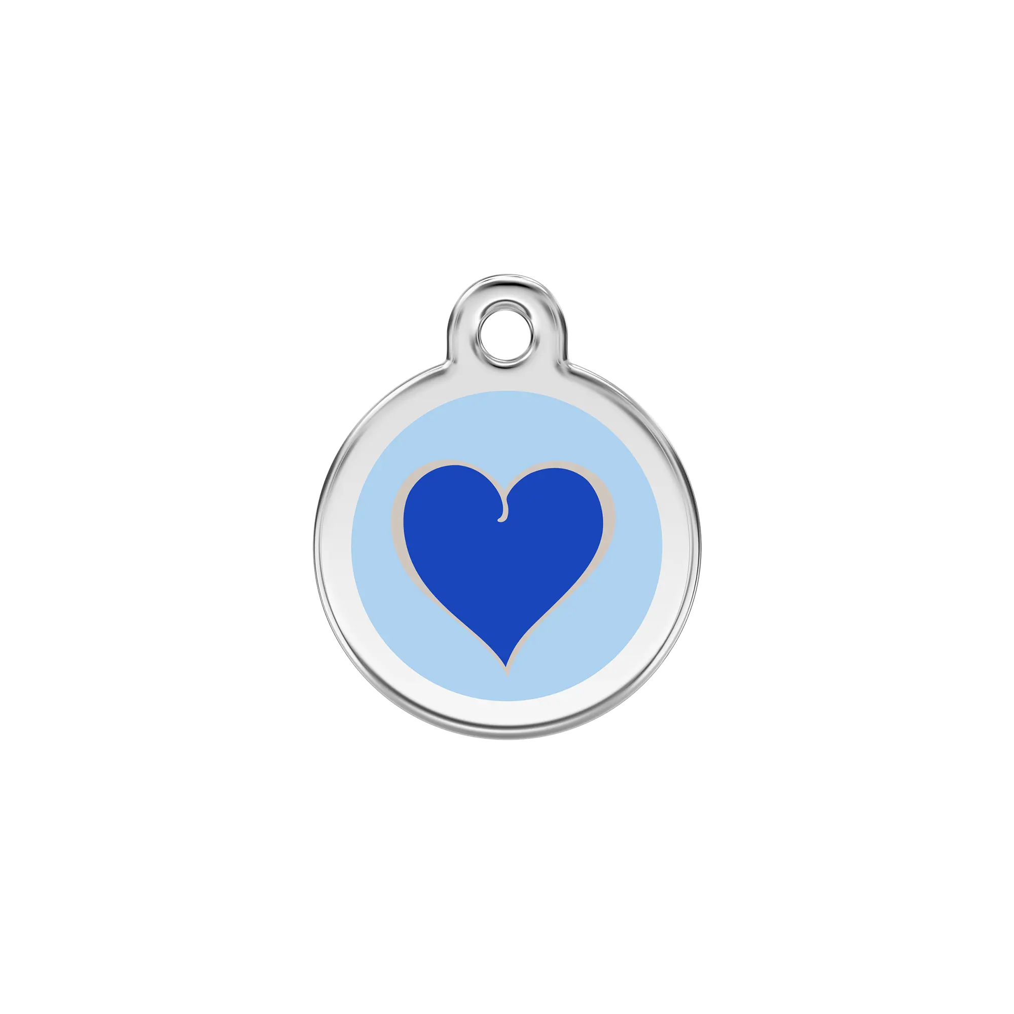 Coloured Heart Navy pet ID tag