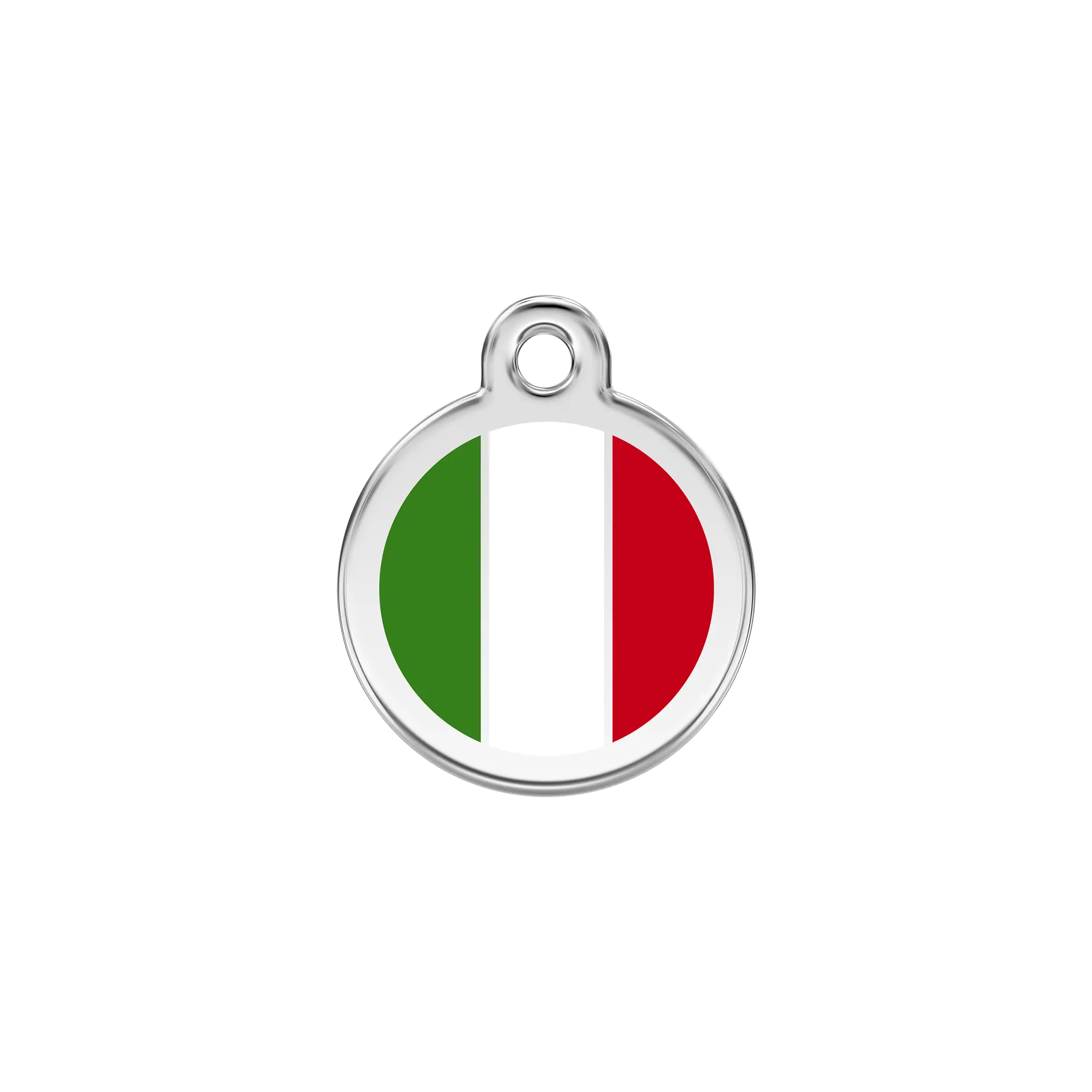 Italian Flag Enamel & Stainless Steel pet ID tag