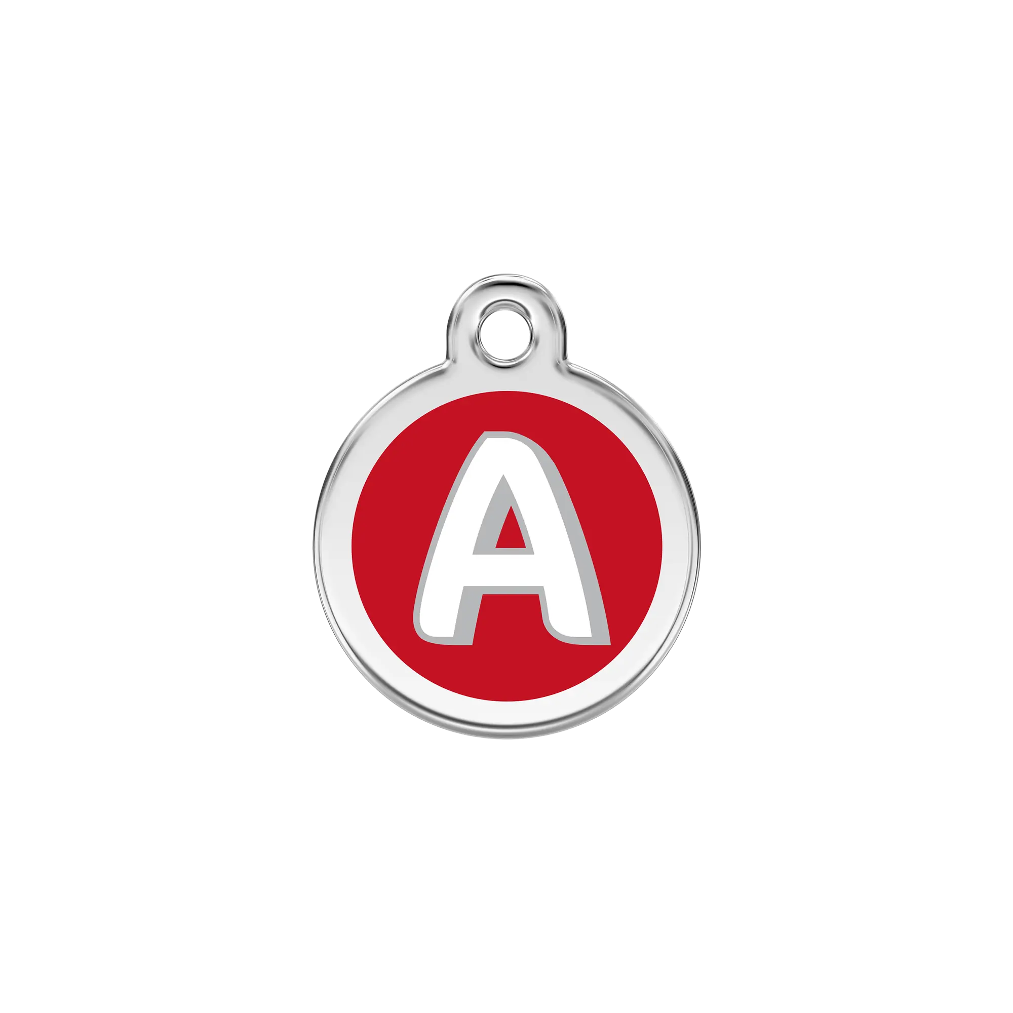 Alphabet Letter A Enamel & Stainless Steel pet ID tag