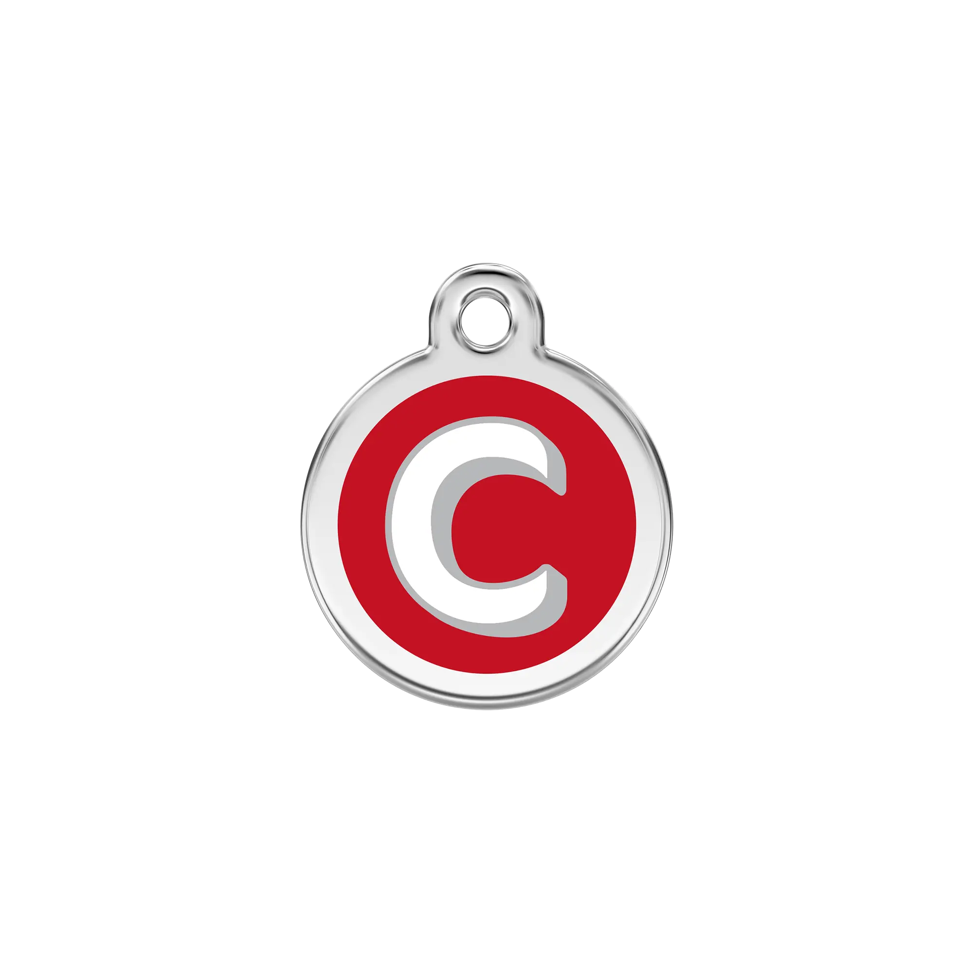 Alphabet Letter C Enamel & Stainless Steel pet ID tag