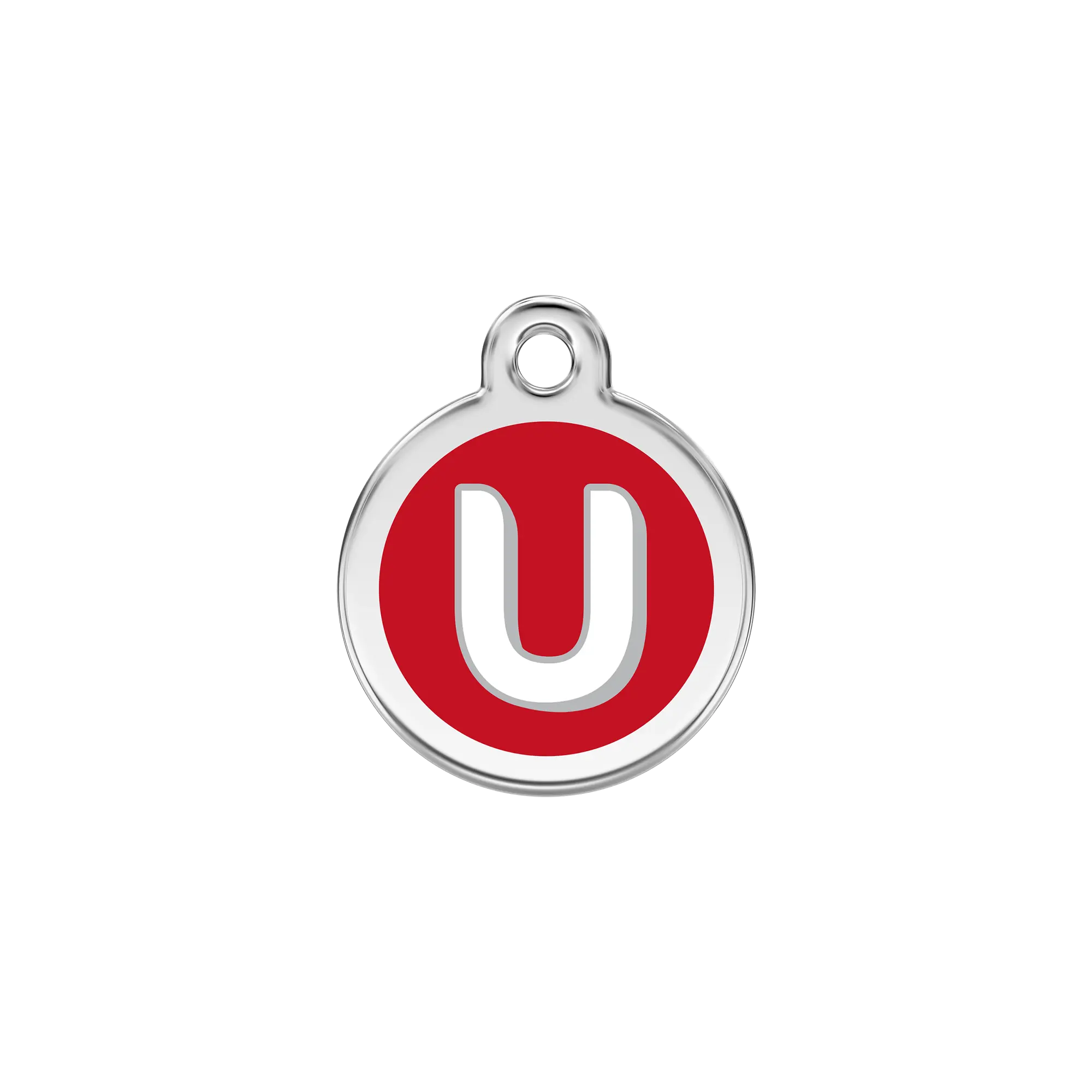 Alphabet Letter U Enamel & Stainless Steel pet ID tag