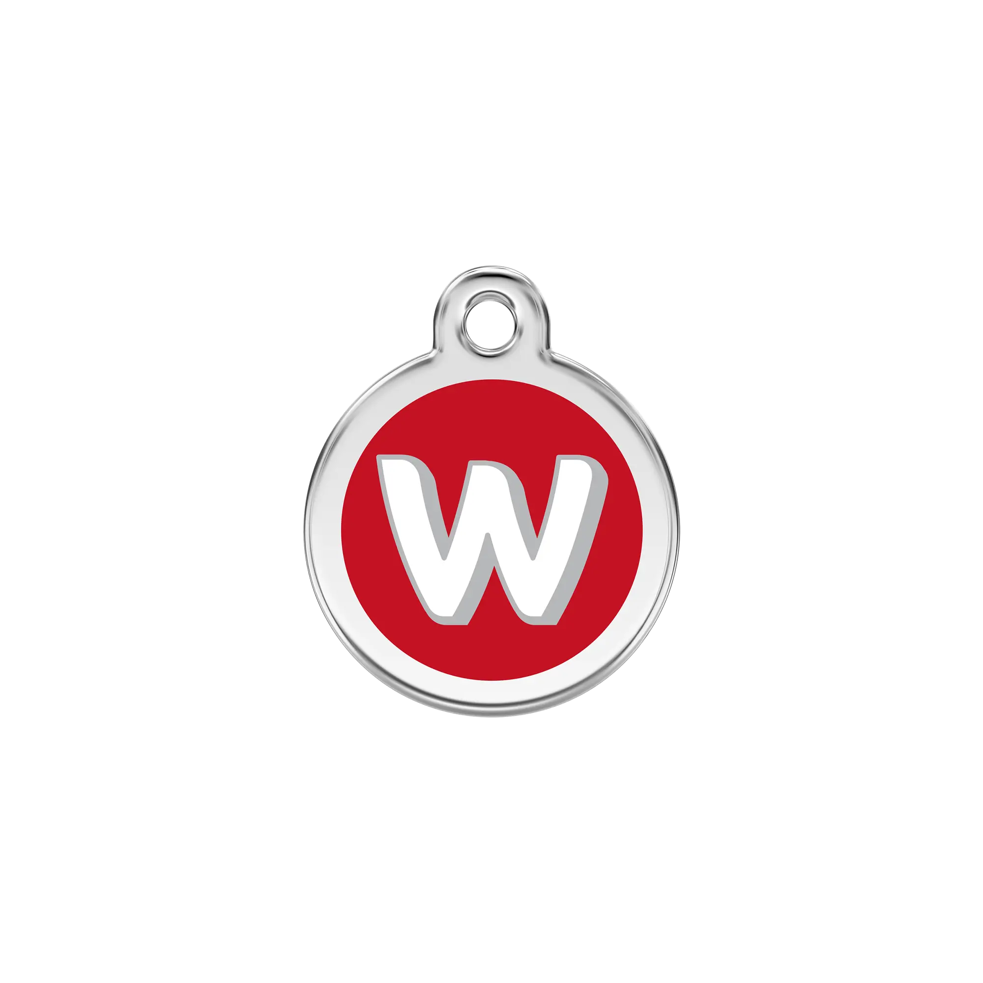Alphabet Letter W Enamel & Stainless Steel pet ID tag