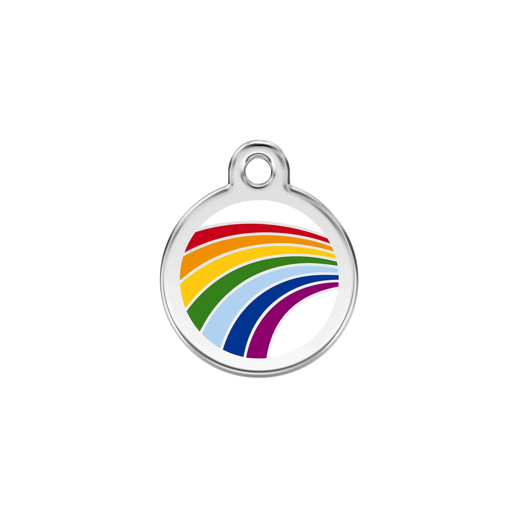 Rainbow Enamel & Stainless Steel pet ID tag