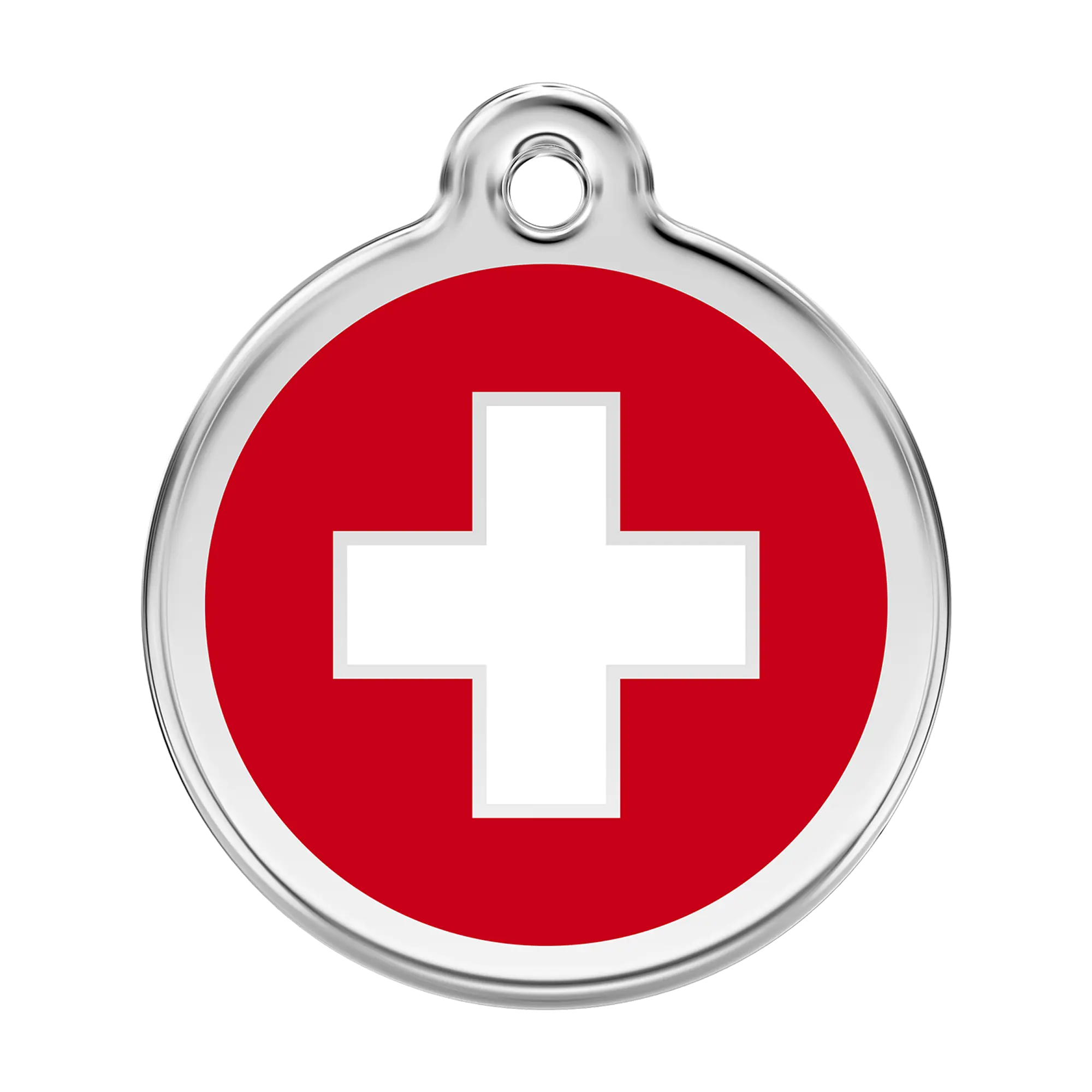 Red Dingo Swiss Cross pet ID tag