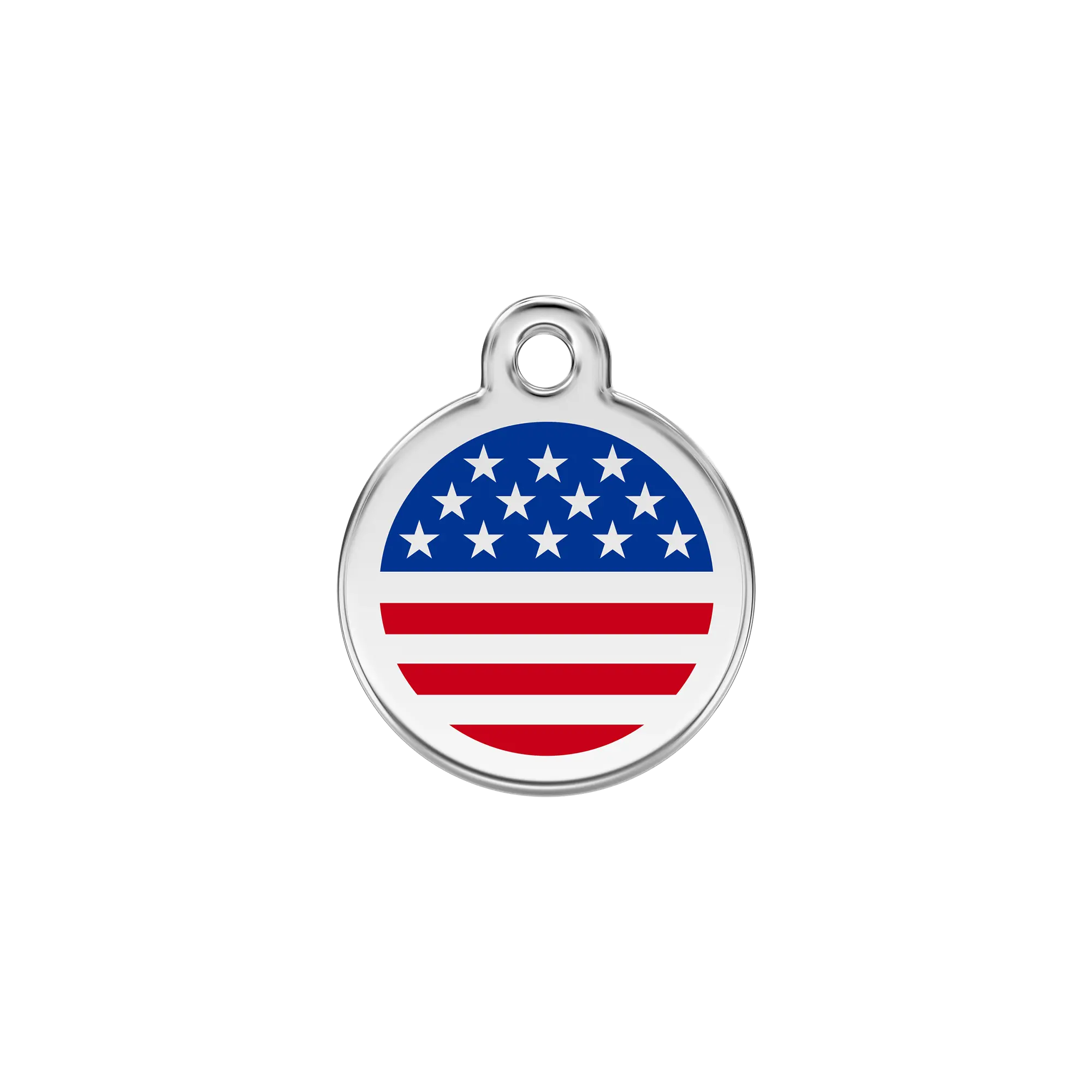 Stars & Stripes US Flag Enamel & Stainless Steel pet ID tag