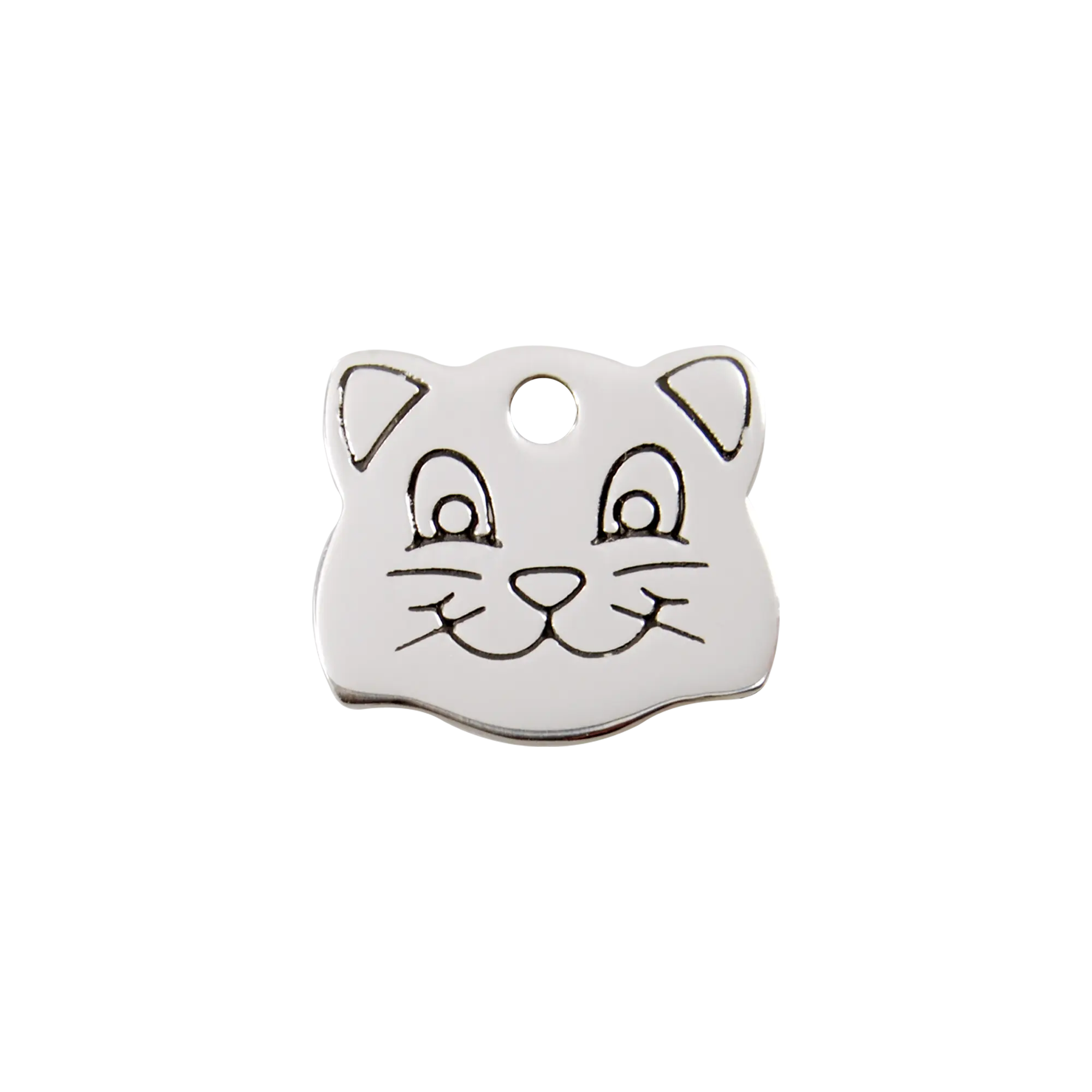 Cat Face — genuine Red Dingo flat stainless pet ID tag