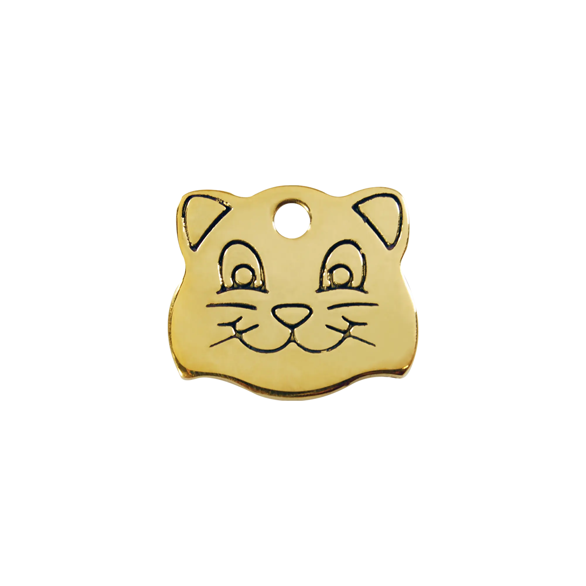 Cat Face — genuine Red Dingo brass pet ID tag