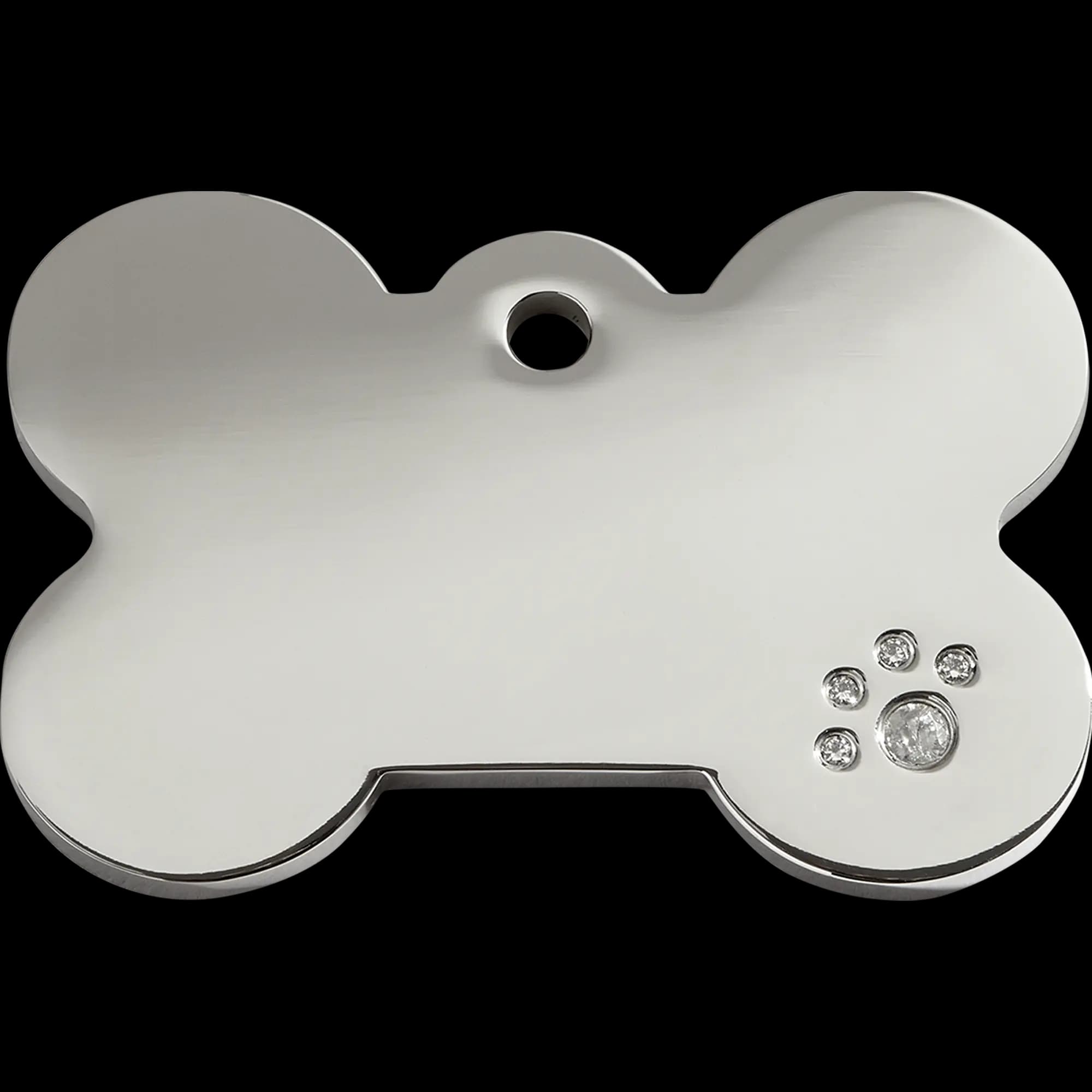 Bone in silver — genuine Red Dingo diamante pet ID tag