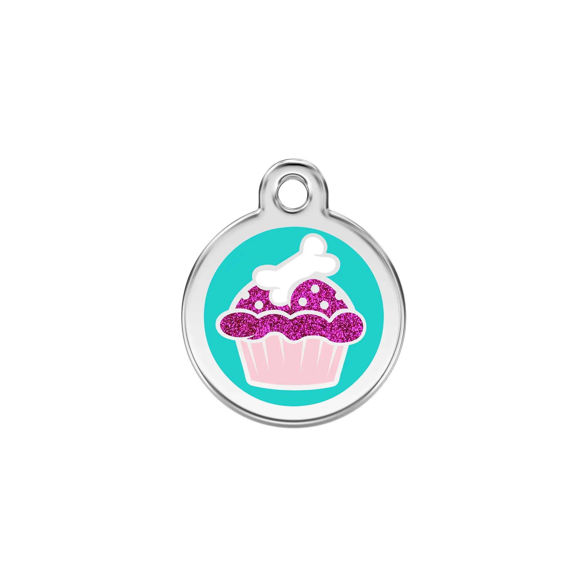 Glitter Cupcake pet ID tag