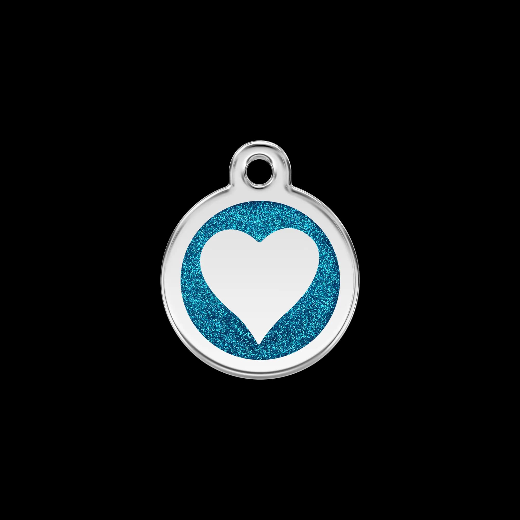 Glitter Heart pet ID tag