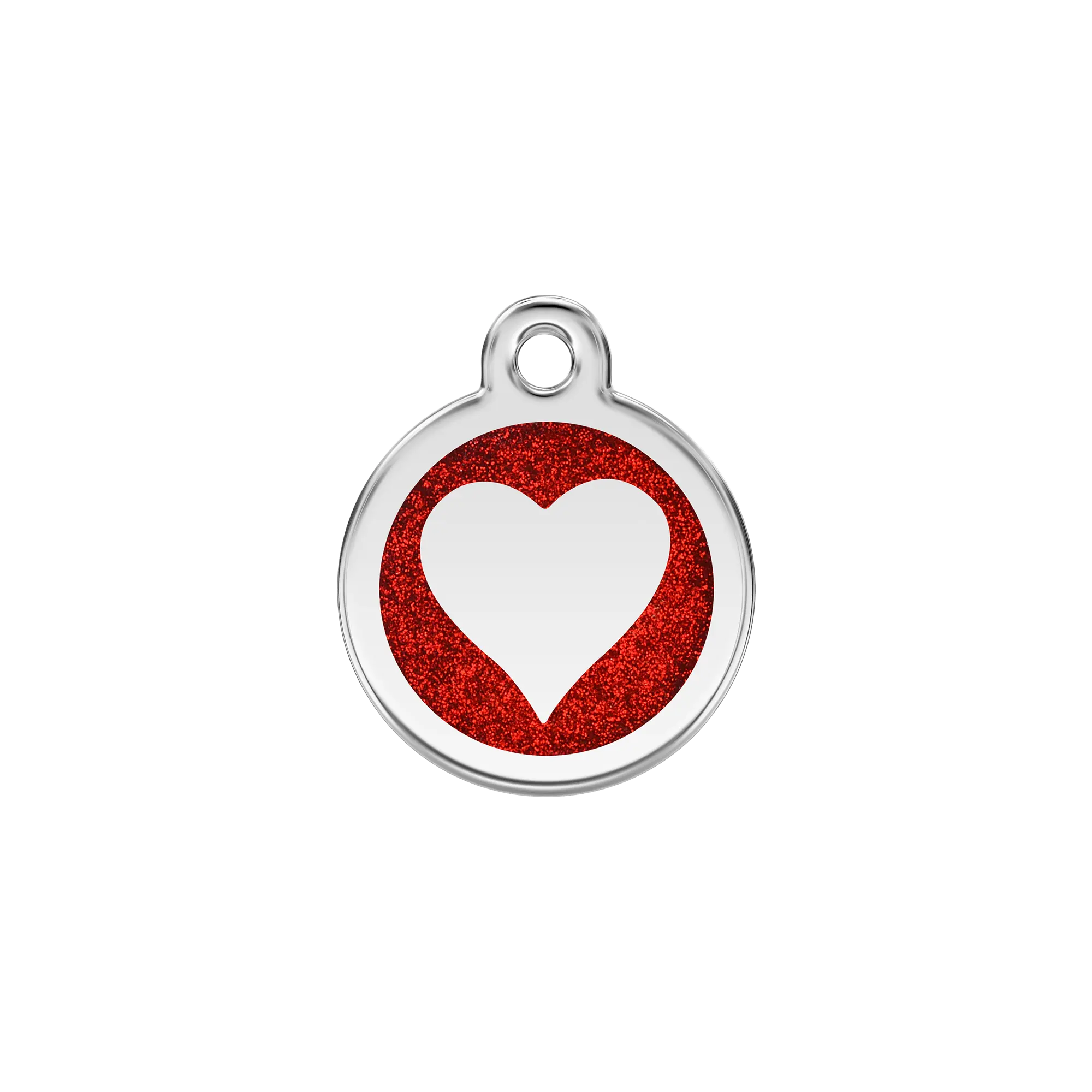 Glitter Heart pet ID tag