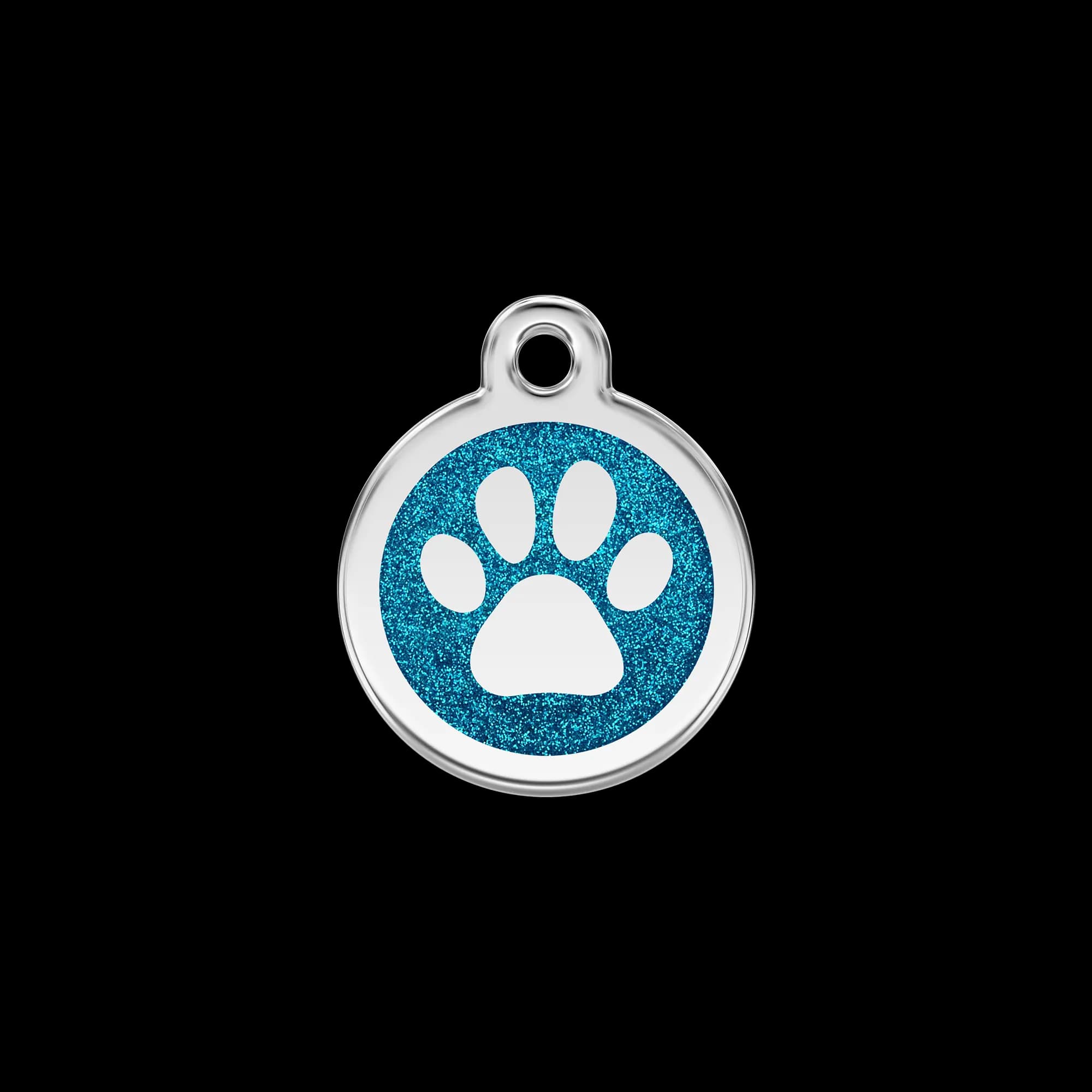 Glitter Paw Print pet ID tag